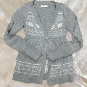 Hollister Women's XS Gray Knit Cardigan Sweater